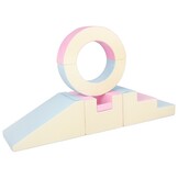 Foam blokken - met hoepel en glijbaan - 7 delig - pastelkleuren