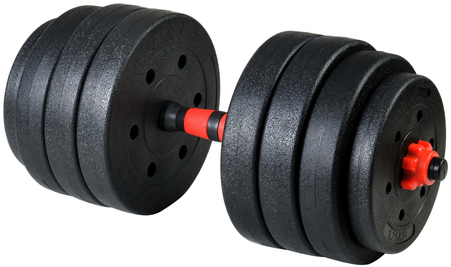 Verstelbare dumbbells - 40 kg - 2x20 kg - zwart rood