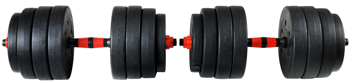 Verstelbare dumbbells - 40 kg - 2x20 kg - zwart rood