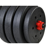 Verstelbare dumbbells - 40 kg - 2x20 kg - zwart rood