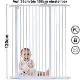 Traphek 93-106cm - verstelbaar - wit - 120cm hoog