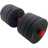 Halterset - verstelbare dumbbellset - 50 kg - zwart rood