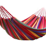 Hangmat - 200 x 85 cm – katoen - rood gestreept