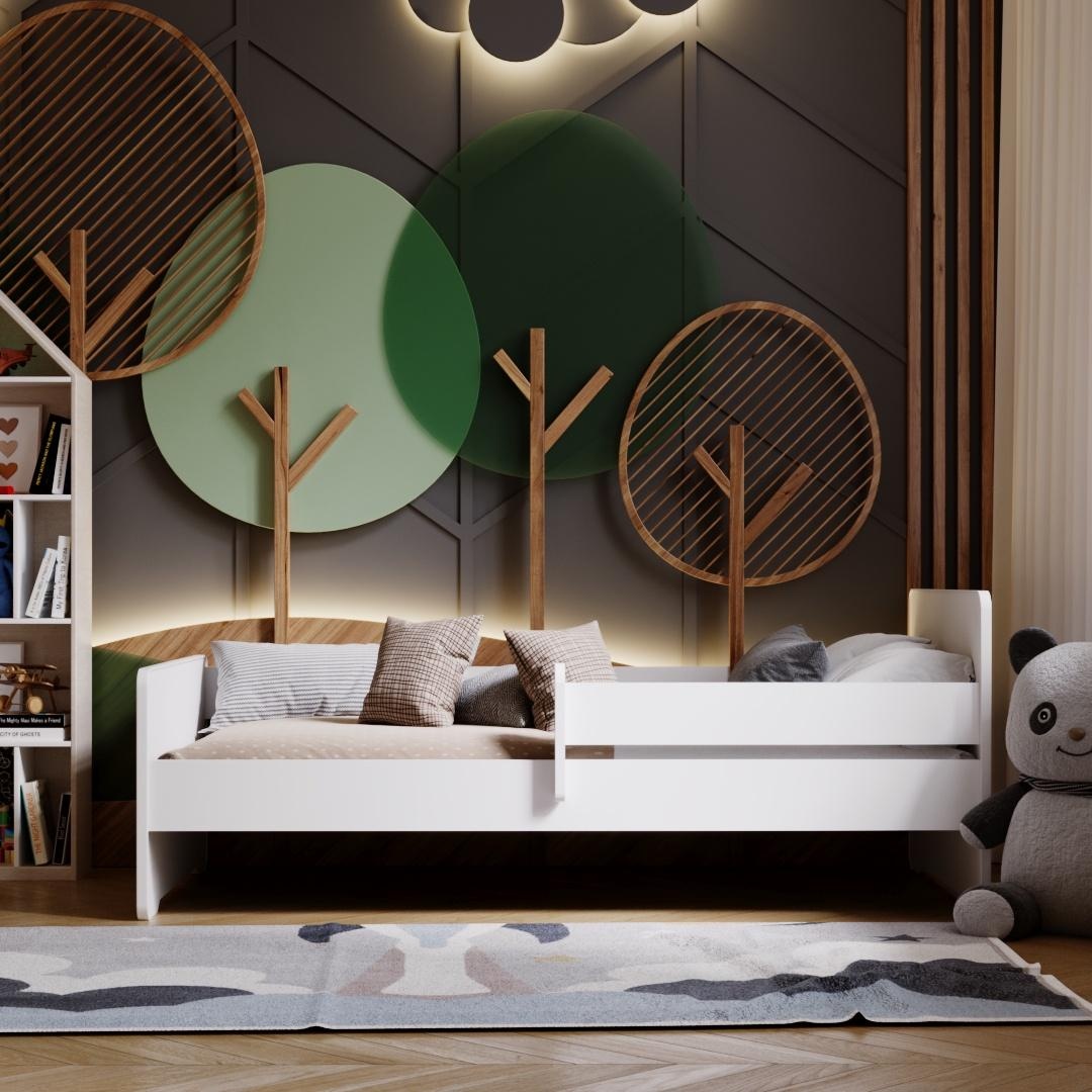 Peuterbed MAX - 140x70 cm - met uitvalbeveiliging - wit