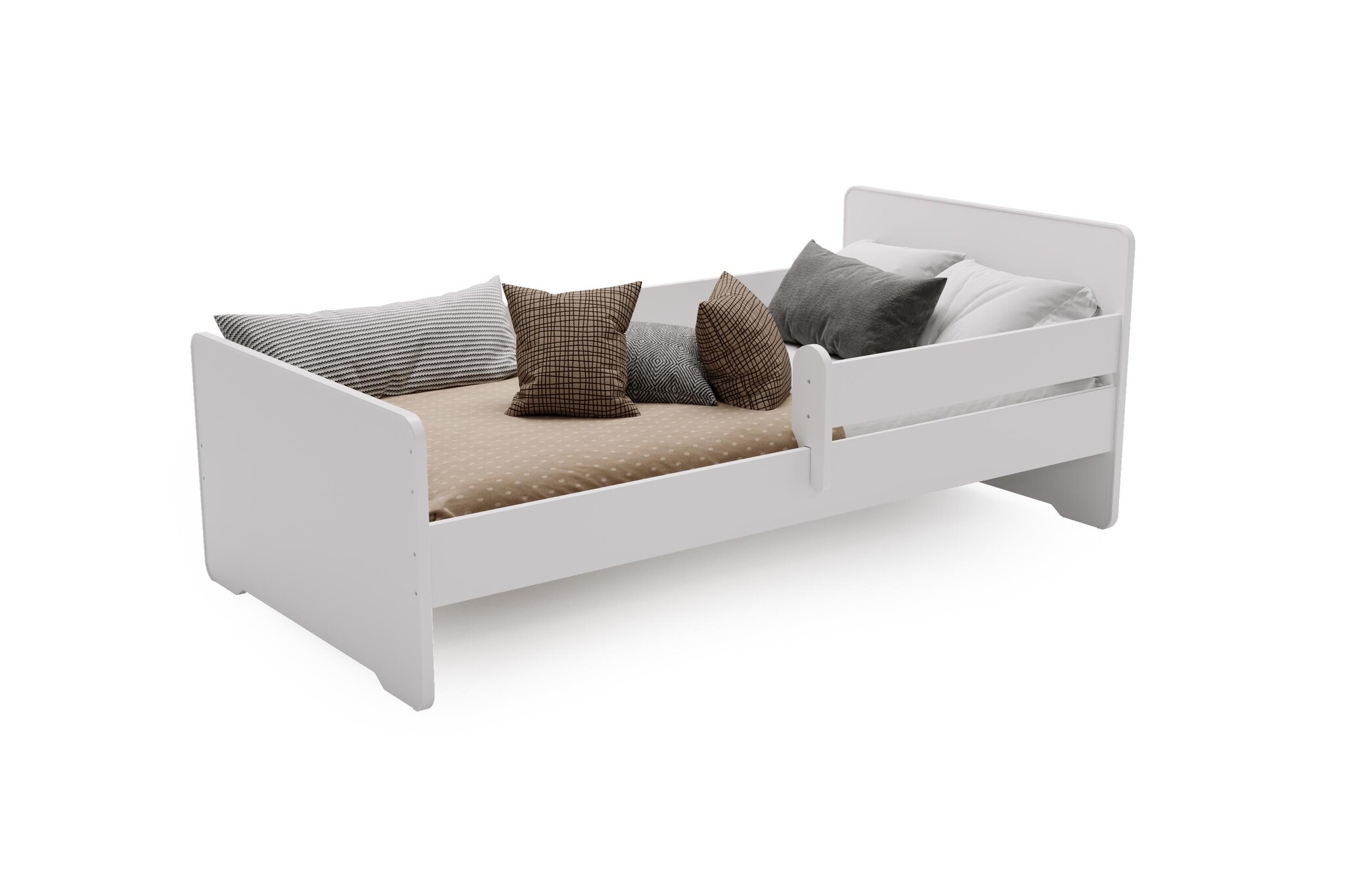 Peuterbed MAX - 160x80 cm - met uitvalbeveiliging - wit