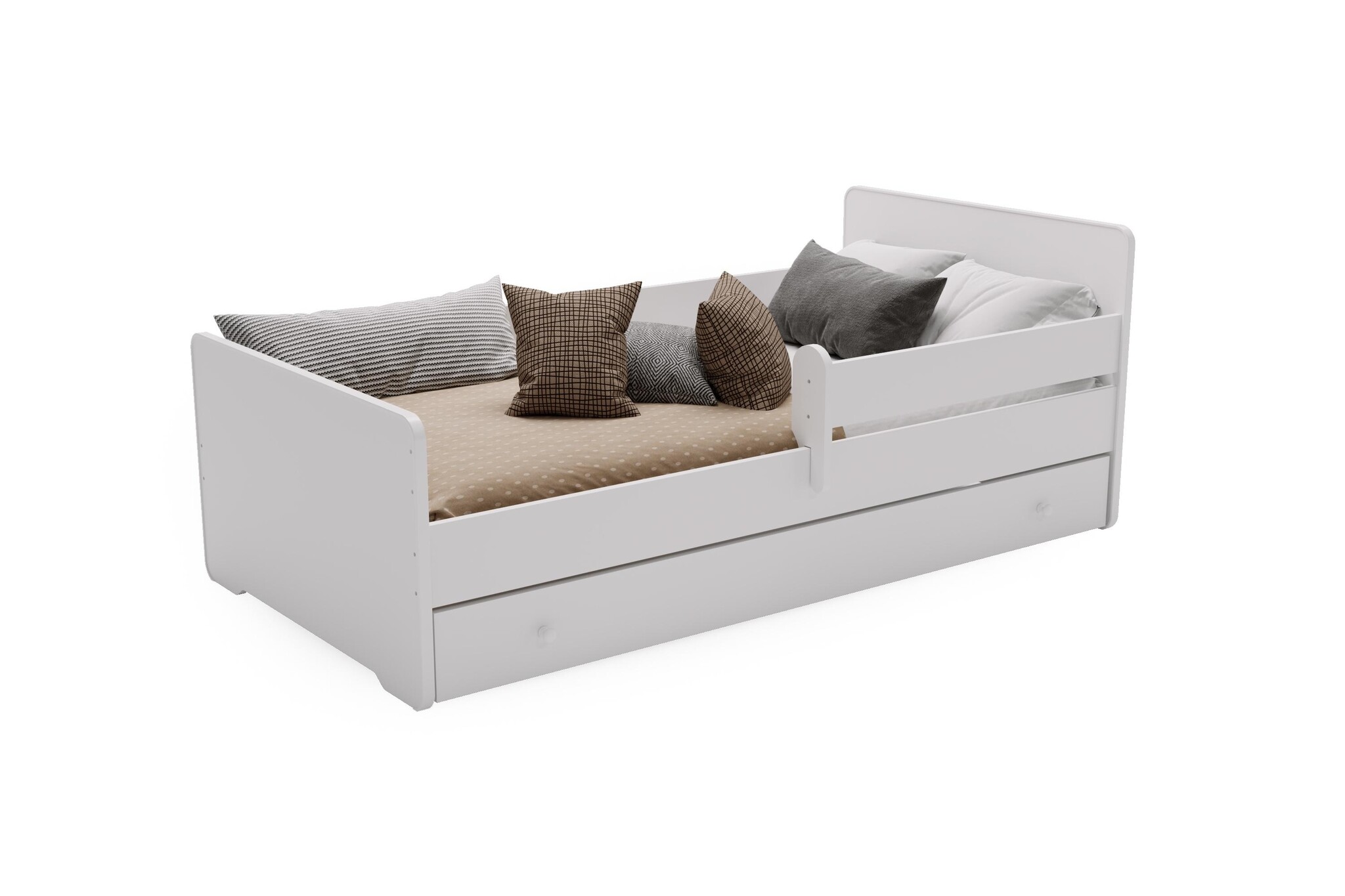 Peuterbed MAX - 160x80 cm - met lade en uitvalbeveiliging - wit