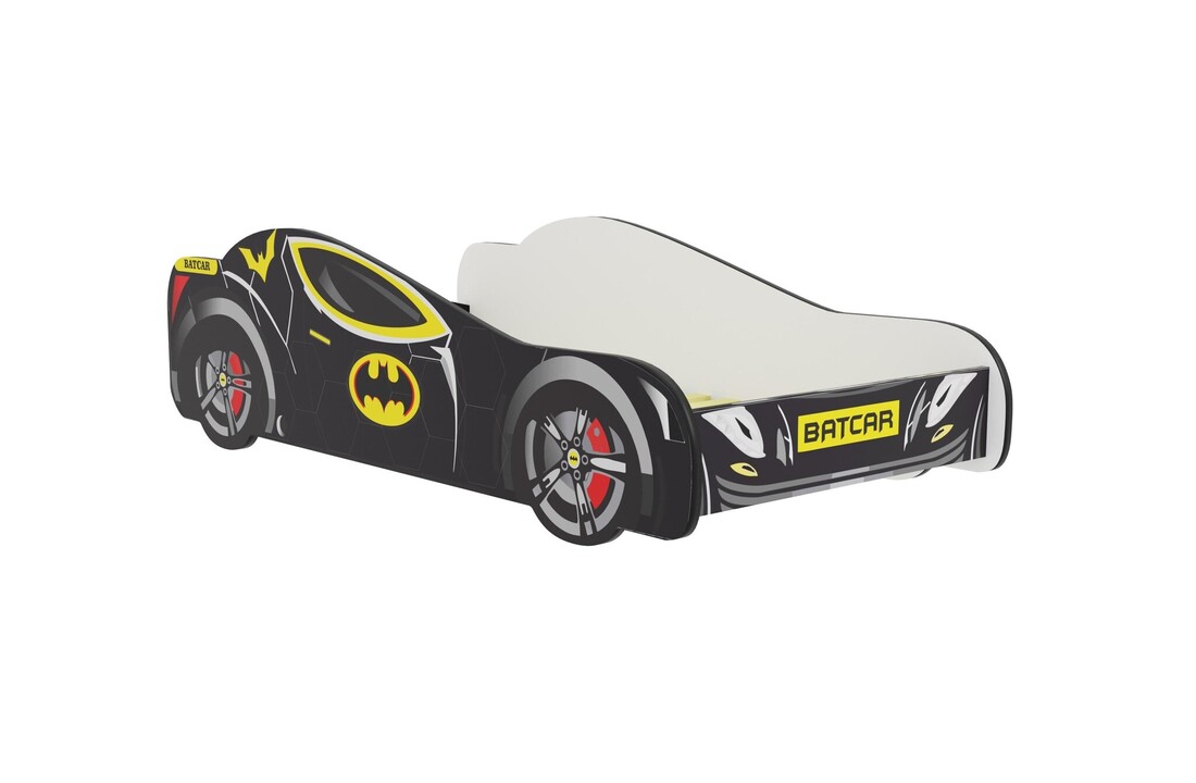 Autobed Batcar - kinderbed - 160x80cm - zwart geel