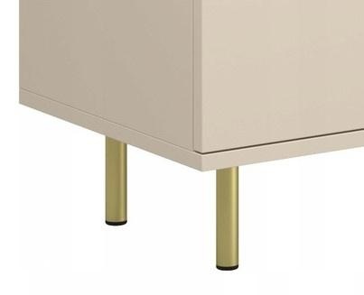 Tv meubel FOCUS - 155x40x48 cm - gouden pootjes - crème