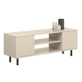 Tv meubel FOCUS - 155x40x48 cm - zwarte pootjes - crème