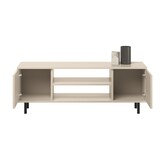 Tv meubel FOCUS - 155x40x48 cm - zwarte pootjes - crème