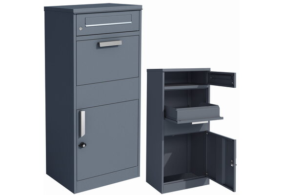 Pakketbrievenbus - 50x38x112 cm - staal - antraciet
