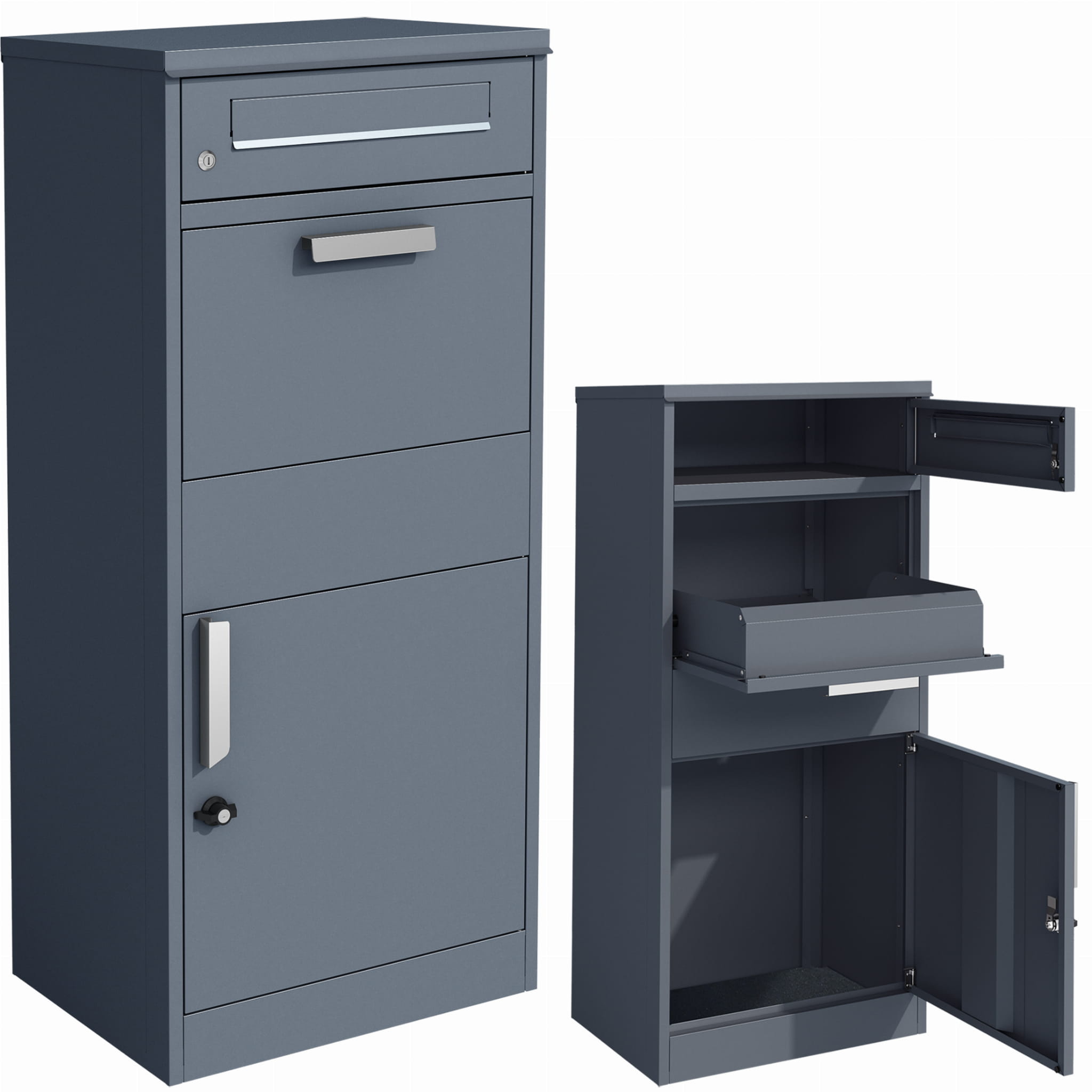 Pakketbrievenbus - 50x38x112 cm - staal - antraciet