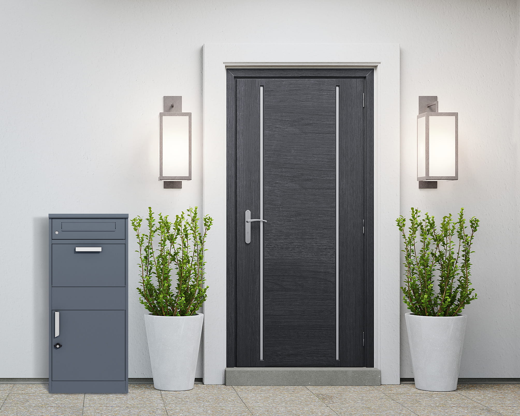 Pakketbrievenbus - 50x38x112 cm - staal - antraciet