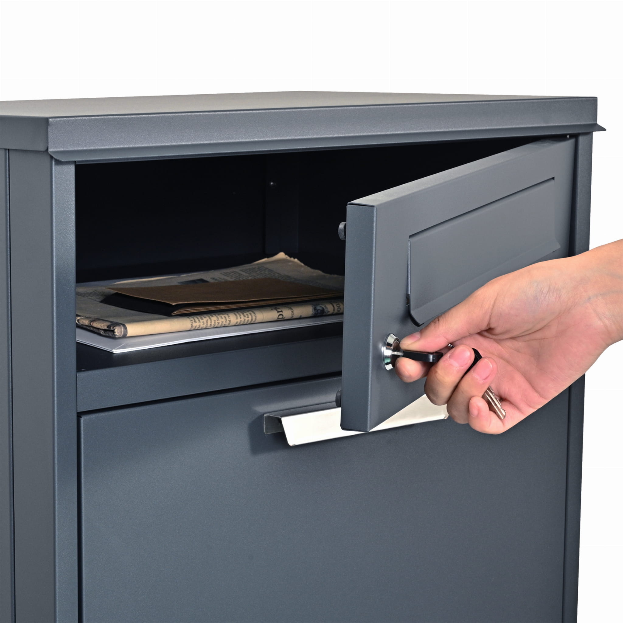 Pakketbrievenbus - 50x38x112 cm - staal - antraciet