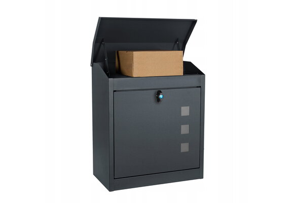 Pakketbrievenbus - wand - 43x24x52 cm - staal - antraciet