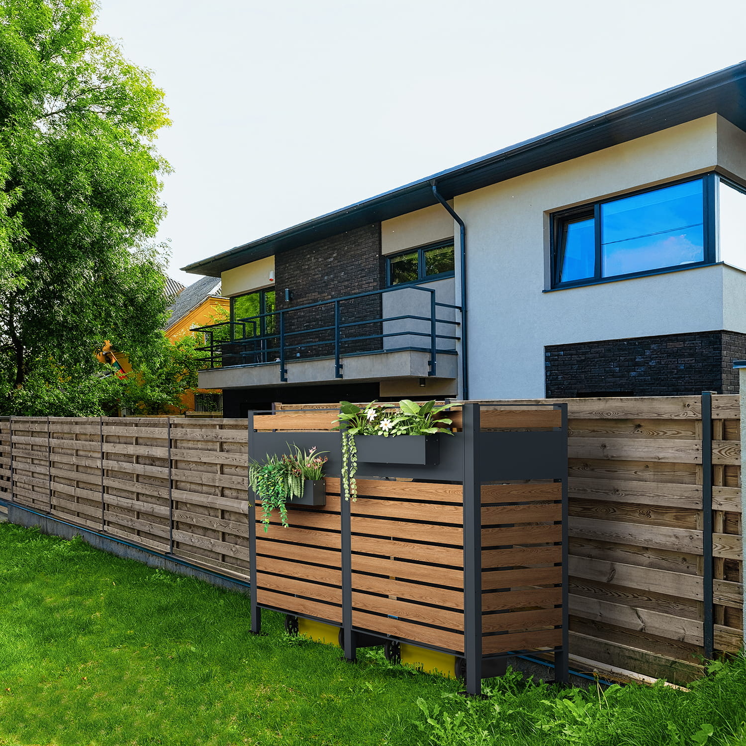 Kliko ombouw - 2 containers - 171x89x150cm - antraciet houtlook