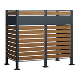 Kliko ombouw - 2 containers - 171x89x150cm - antraciet houtlook