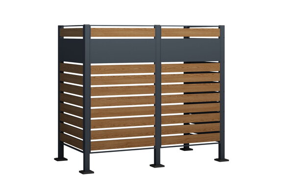 Kliko ombouw - 2 containers - 171x89x150cm - antraciet houtlook