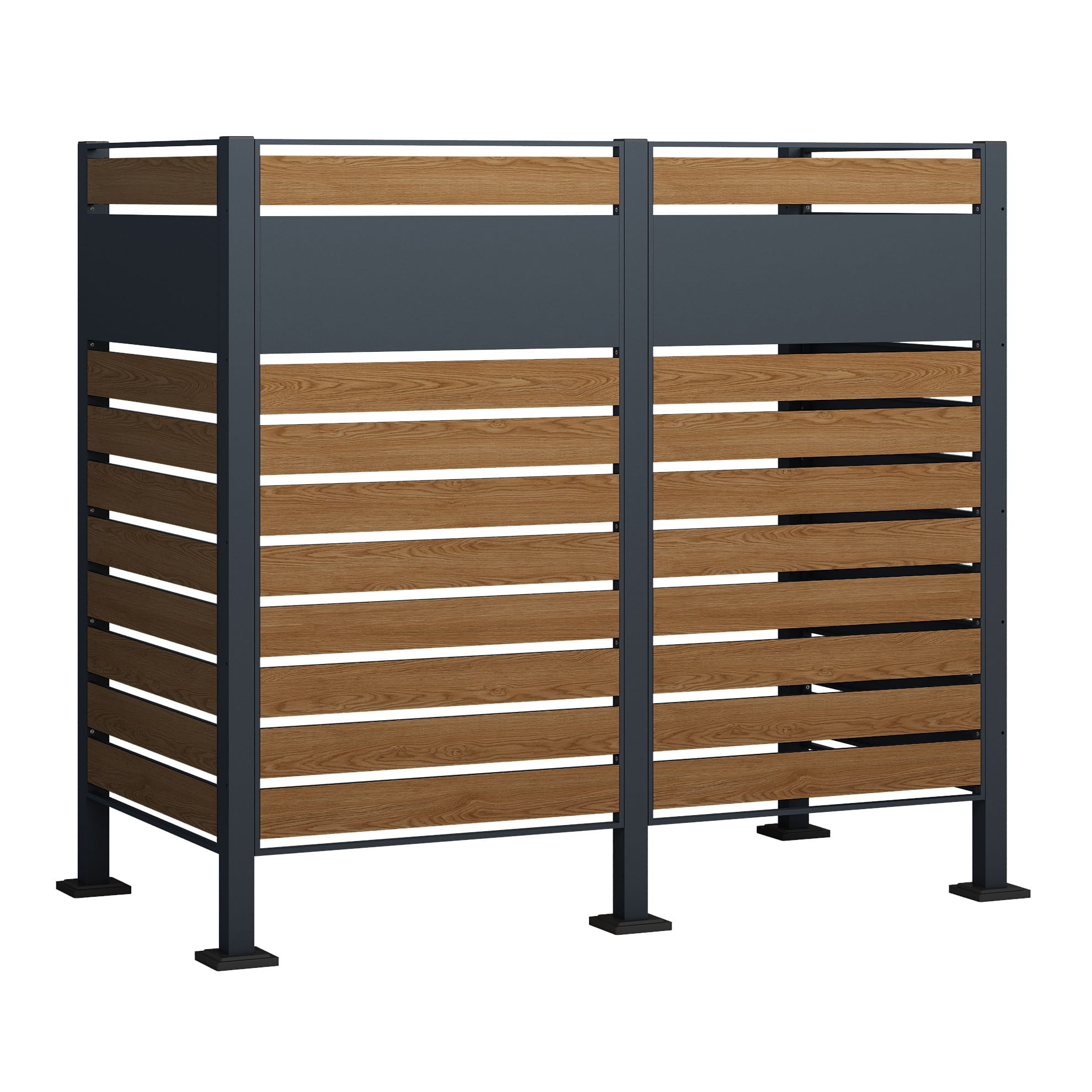 Kliko ombouw - 2 containers - 171x89x150cm - antraciet houtlook