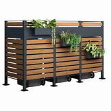 Kliko ombouw - 3 containers - 251x89x150cm - antraciet houtlook