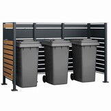 Kliko ombouw - 3 containers - 251x89x150cm - antraciet houtlook