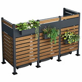 Kliko ombouw - 3 containers - 251x89x150cm - antraciet houtlook