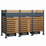 Kliko ombouw - 3 containers - 251x89x150cm - antraciet houtlook