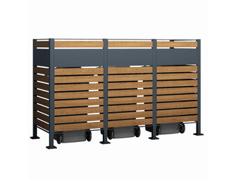 Kliko ombouw - 3 containers - 251x89x150cm - antraciet houtlook