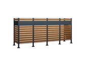 Kliko ombouw - 4 containers - 335x89x150cm - antraciet houtlook
