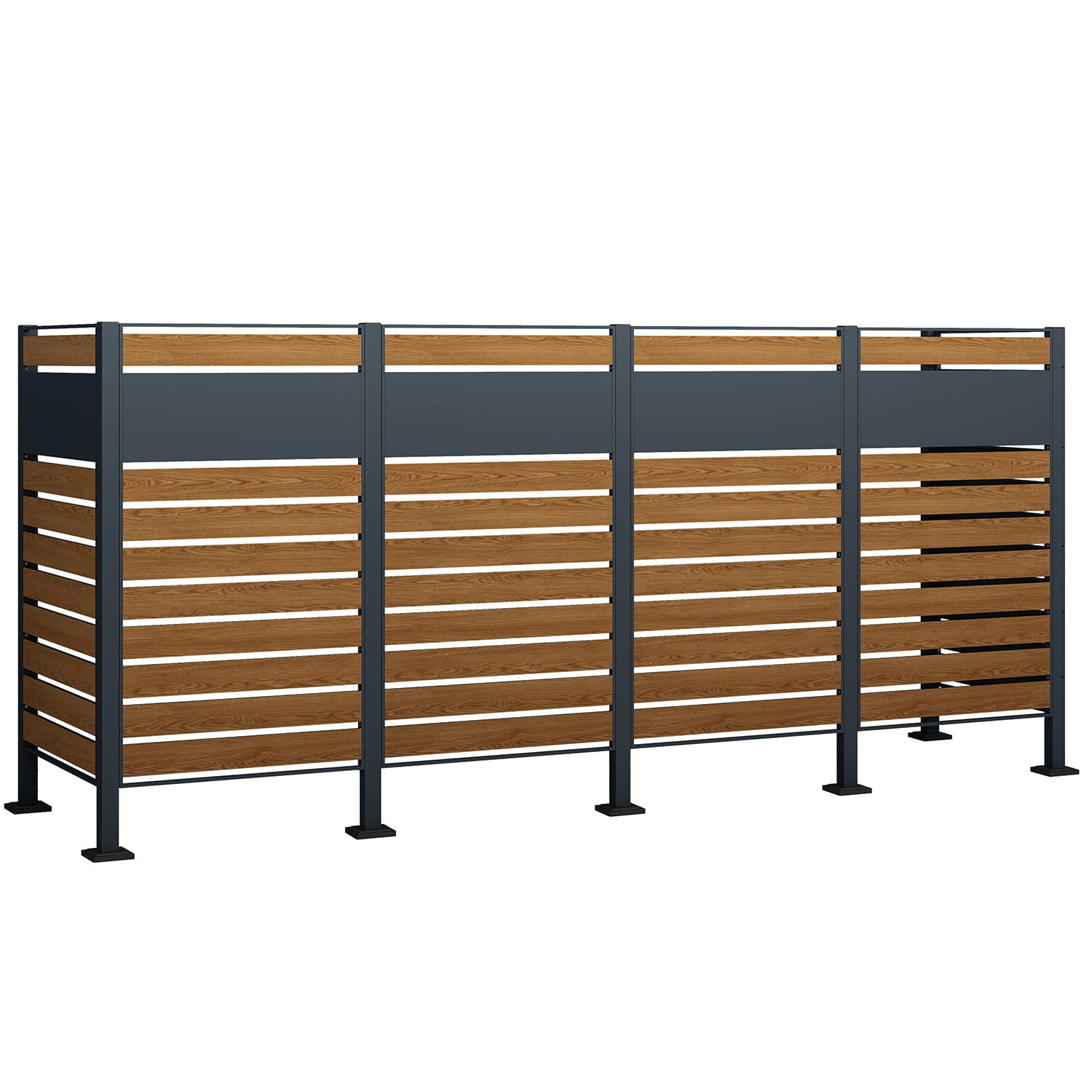Kliko ombouw - 4 containers - 335x89x150cm - antraciet houtlook