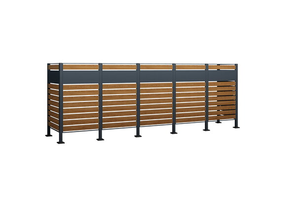 Kliko ombouw - 5 containers - 417x89x150cm - antraciet houtlook