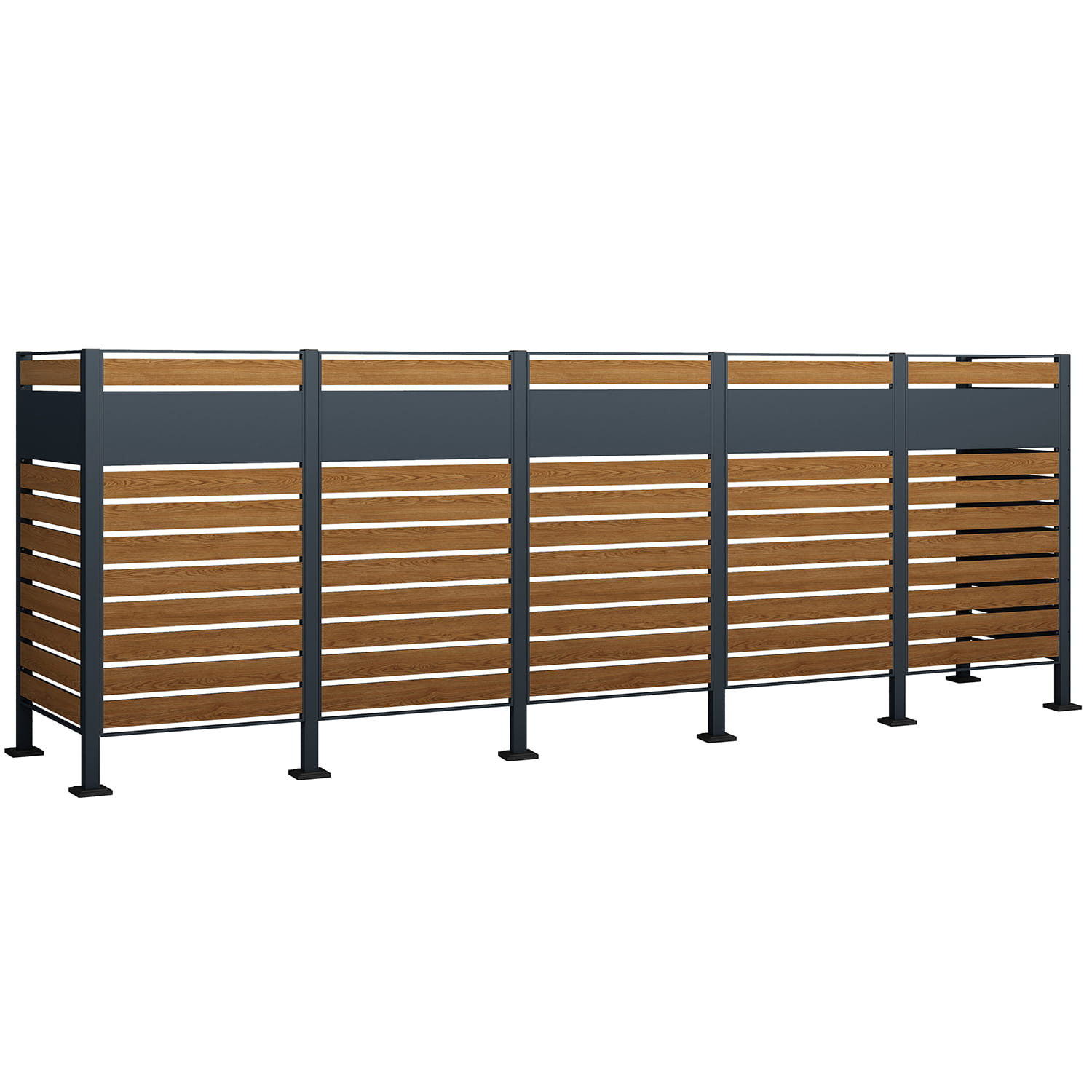 Kliko ombouw - 5 containers - 417x89x150cm - antraciet houtlook