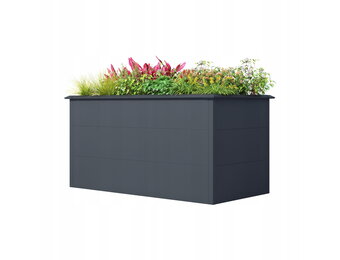 Plantenbak buiten - 150x75x77cm - staal - antraciet
