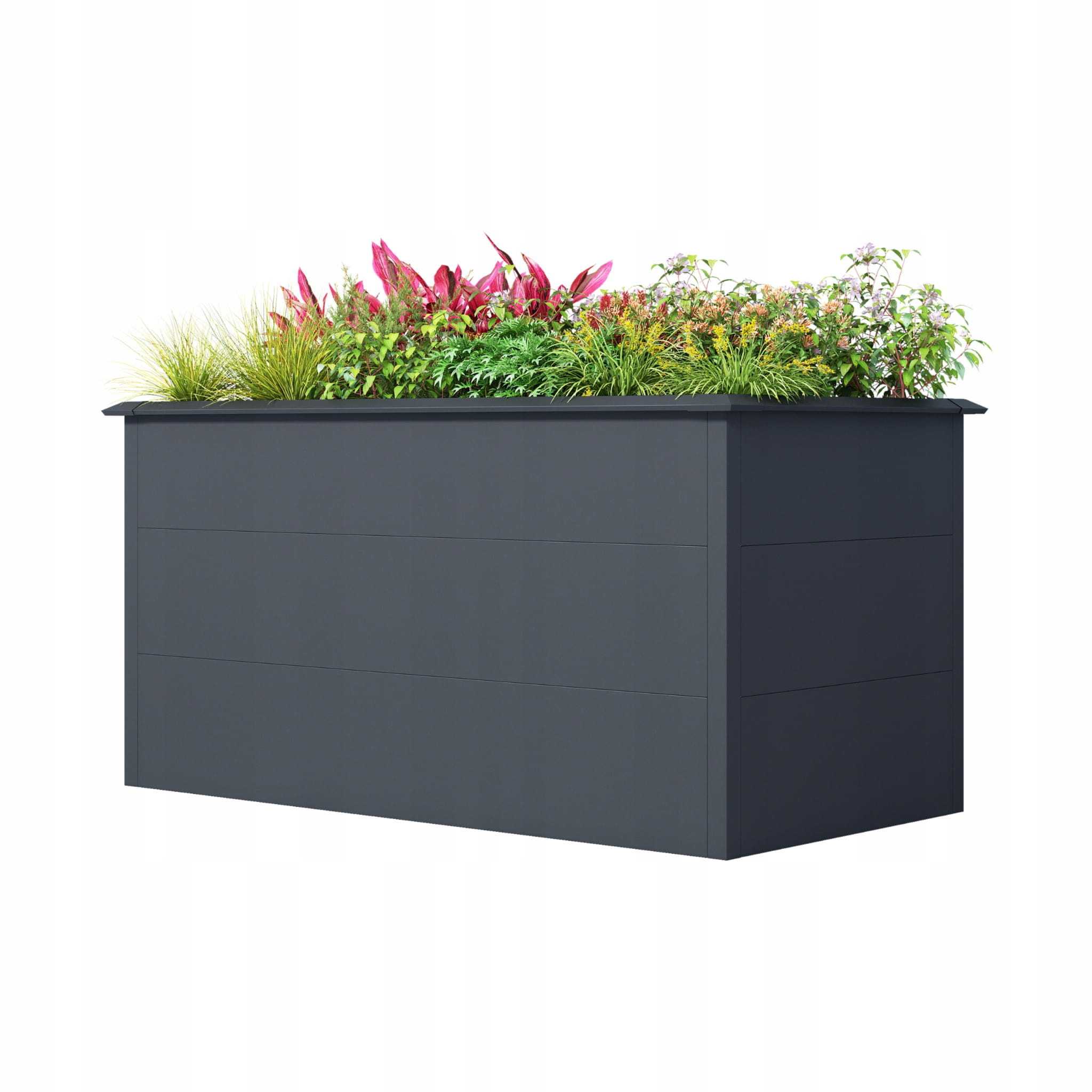 Plantenbak buiten - 150x75x77cm - staal - antraciet