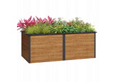Plantenbak buiten - 200x75x77cm - staal - antraciet houtlook