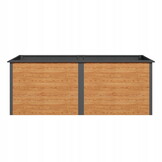 Plantenbak buiten - 200x75x77cm - staal - antraciet houtlook