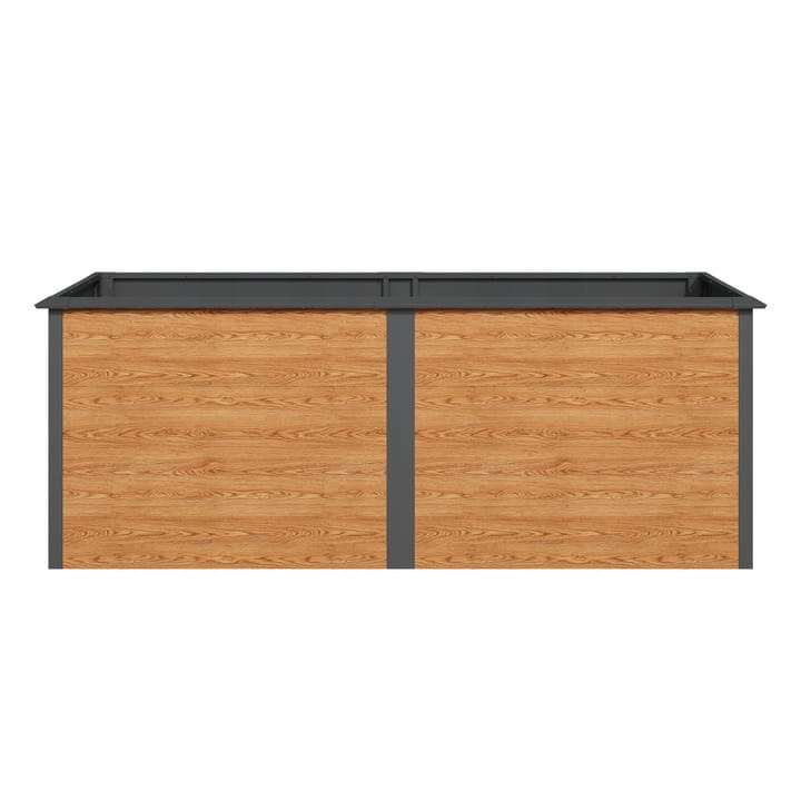Plantenbak buiten - 200x75x77cm - staal - antraciet houtlook