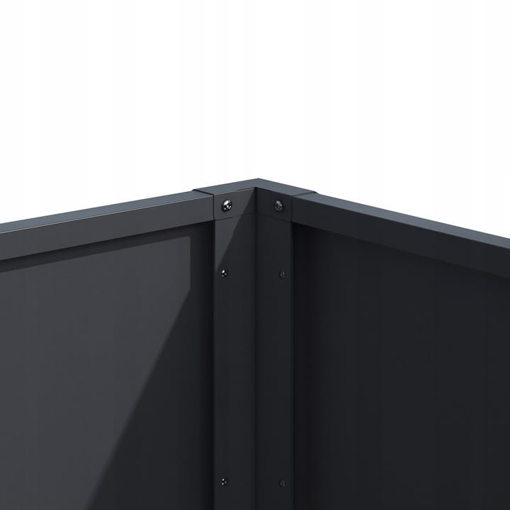 Plantenbak buiten - 200x75x77cm - staal - antraciet houtlook