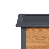 Plantenbak buiten - 200x75x77cm - staal - antraciet houtlook