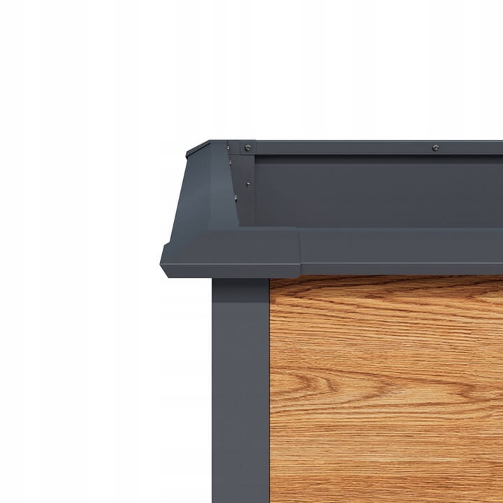 Plantenbak buiten - 200x75x77cm - staal - antraciet houtlook