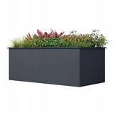 Plantenbak buiten - 200x75x77cm - staal - antraciet