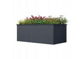 Plantenbak buiten - 200x75x77cm - staal - antraciet