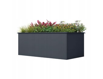 Plantenbak buiten - 200x75x77cm - staal - antraciet