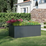 Plantenbak buiten - 200x75x77cm - staal - antraciet