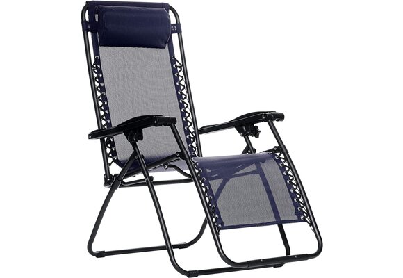 Tuinstoel Zero Gravity ligstoel donkerblauw - 86x67x107 cm