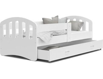 Kinderbed | Houten bed | 200x90cm | met matras en bedlade | wit