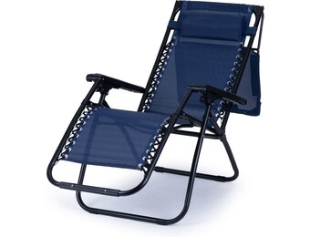 Ligstoel Zero Gravity - met zonnedak – blauw