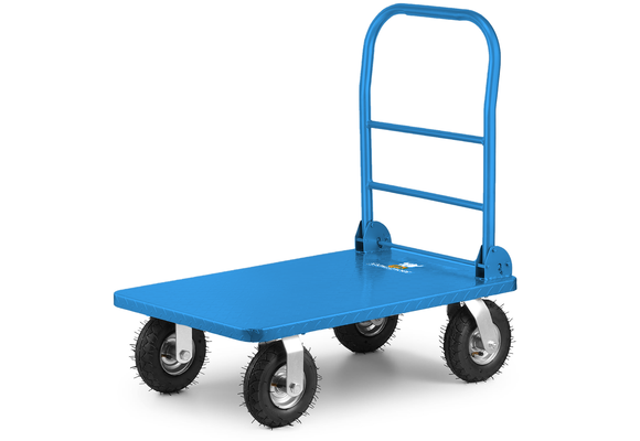Transportwagen - magazijnwagen - tot 500kg - blauw - staal