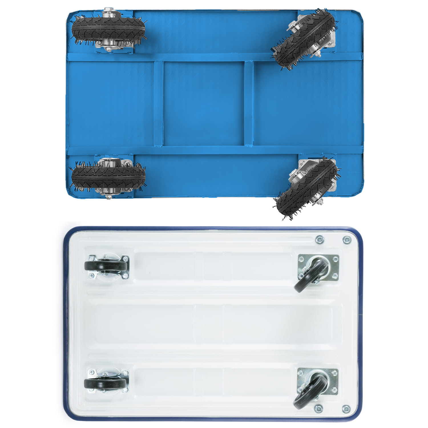 Transportwagen - magazijnwagen - tot 500kg - blauw - staal