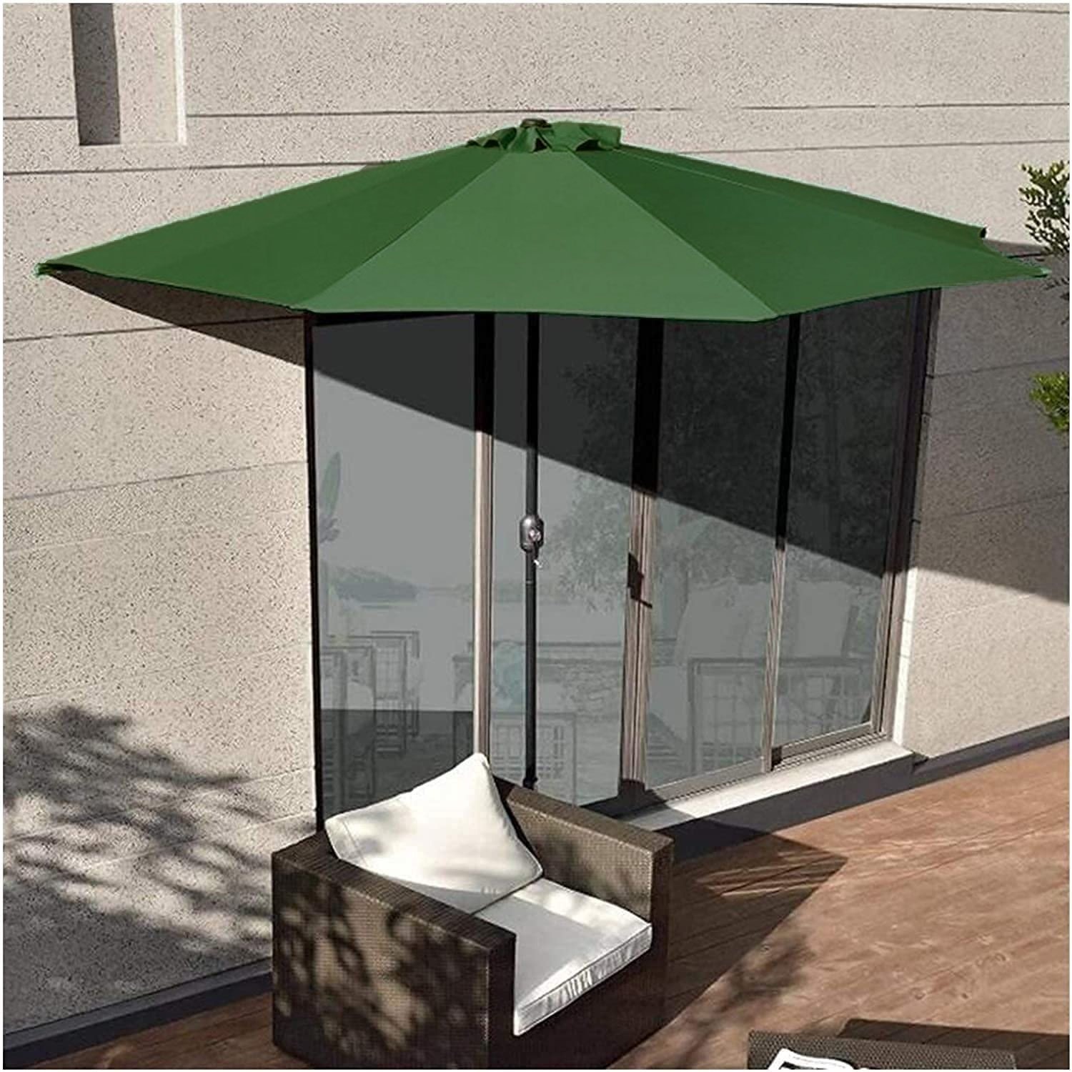 Balkonparasol - halve parasol - met zwengel - 240 cm - groen